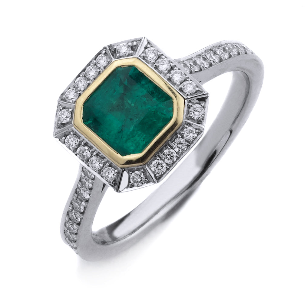 Colombian Emerald & Diamond Ring