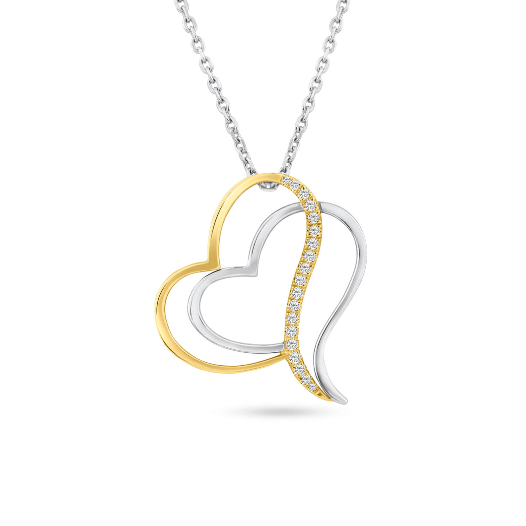 Double Heart Diamond Necklace