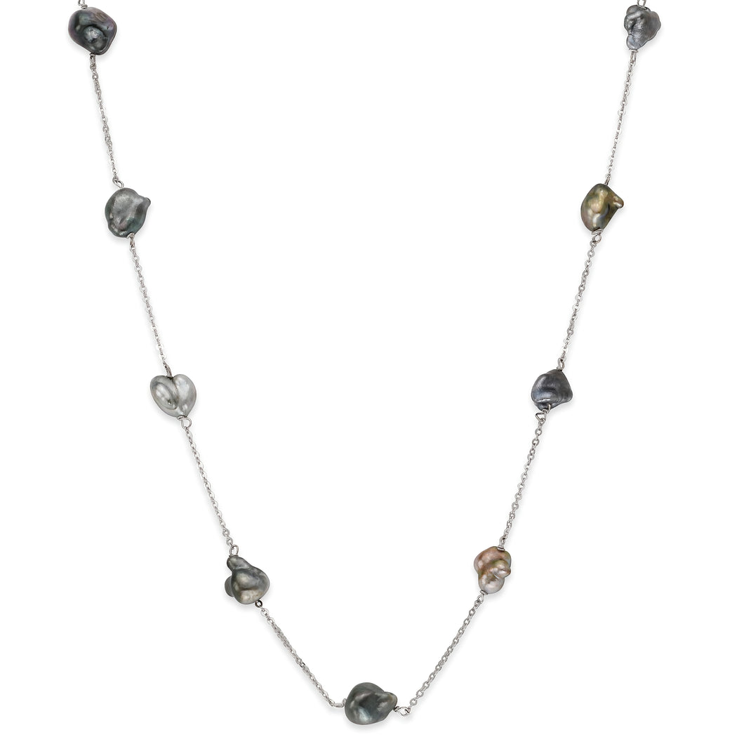 White Gold Keshi Pearl Necklace