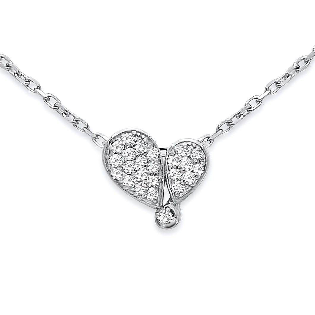 Pave Heart Mini Necklace