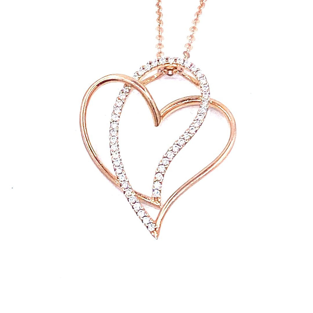 Double Heart Diamond Necklace