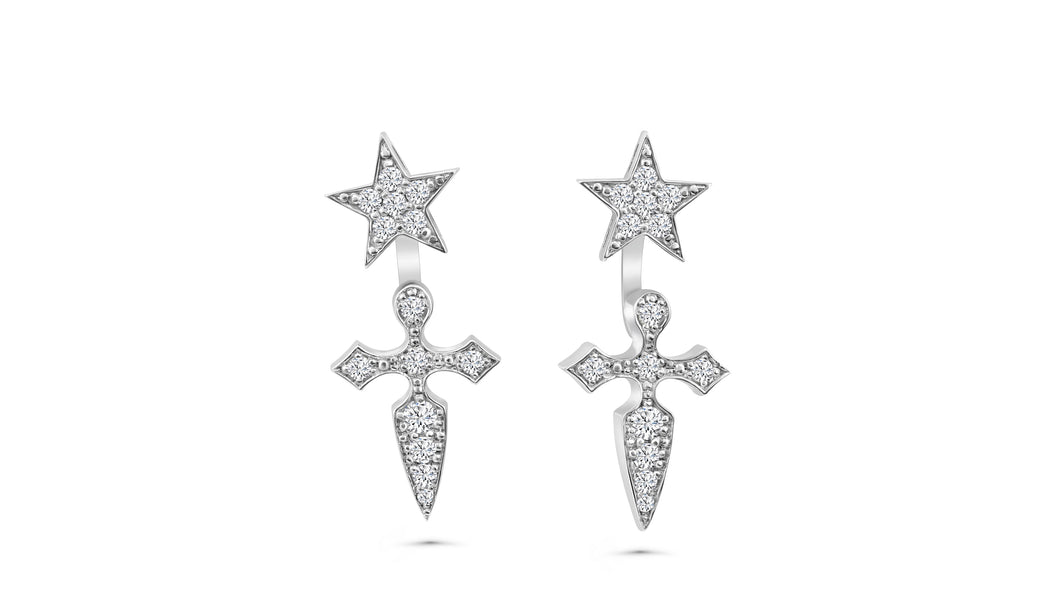 Cross Diamond Earrings.