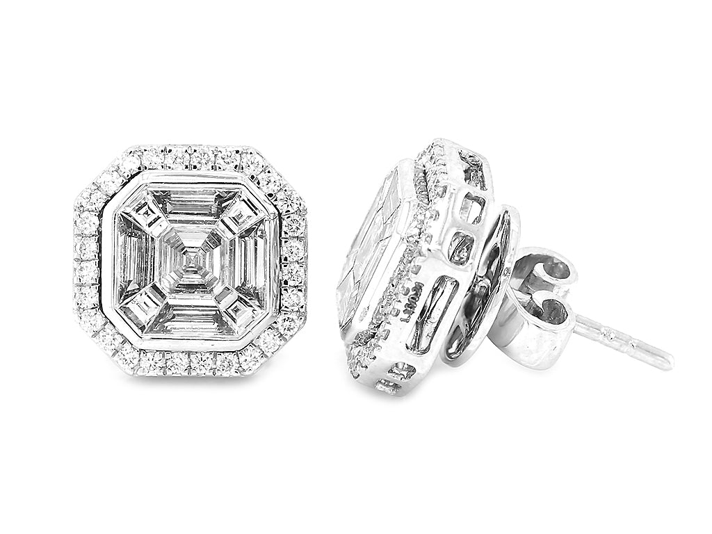 Asscher Cut Style Puzzel Earring's