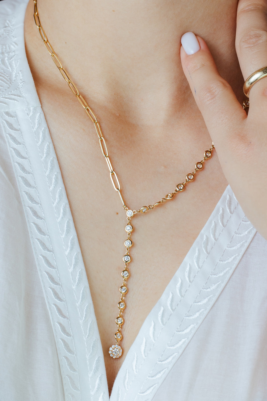 Diamond Paper Clip Necklace