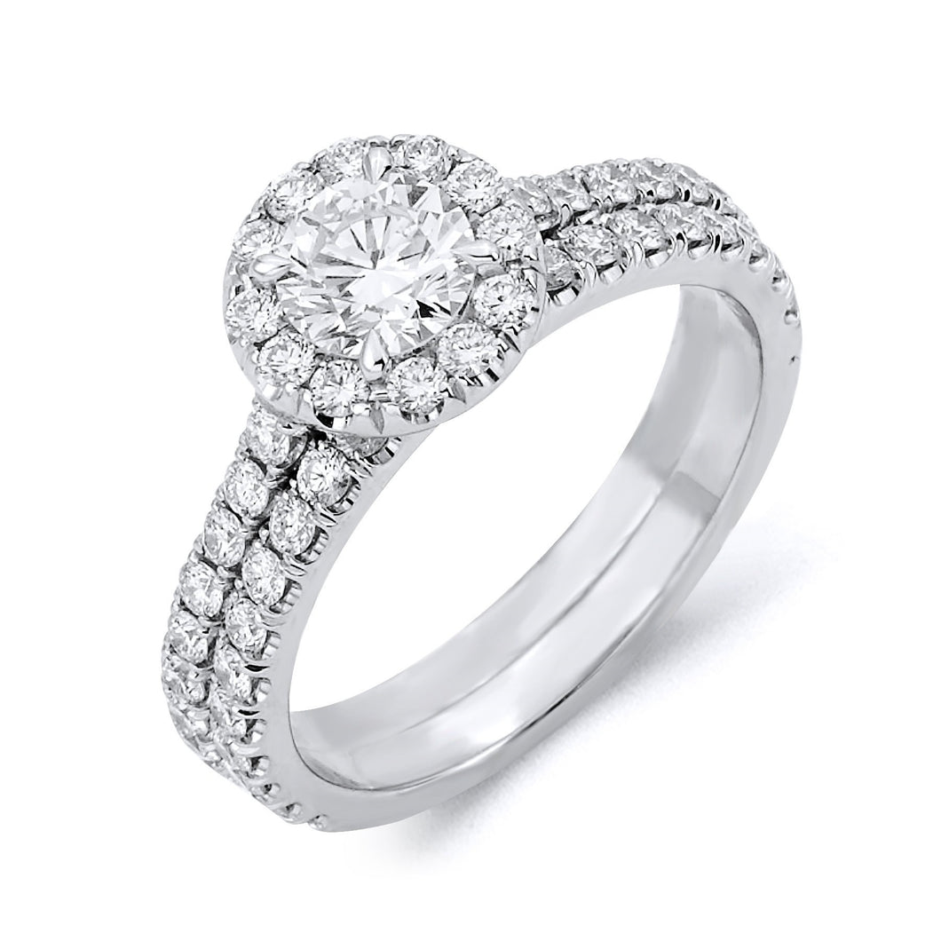 Platinum Diamond Halo Engagement Ring