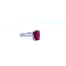 Load image into Gallery viewer, Diamond &amp; Pink Tourmaline Ring.
