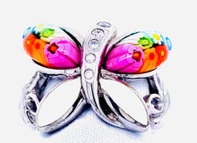 Load image into Gallery viewer, Murano Glass CZ Butterfly Ring
