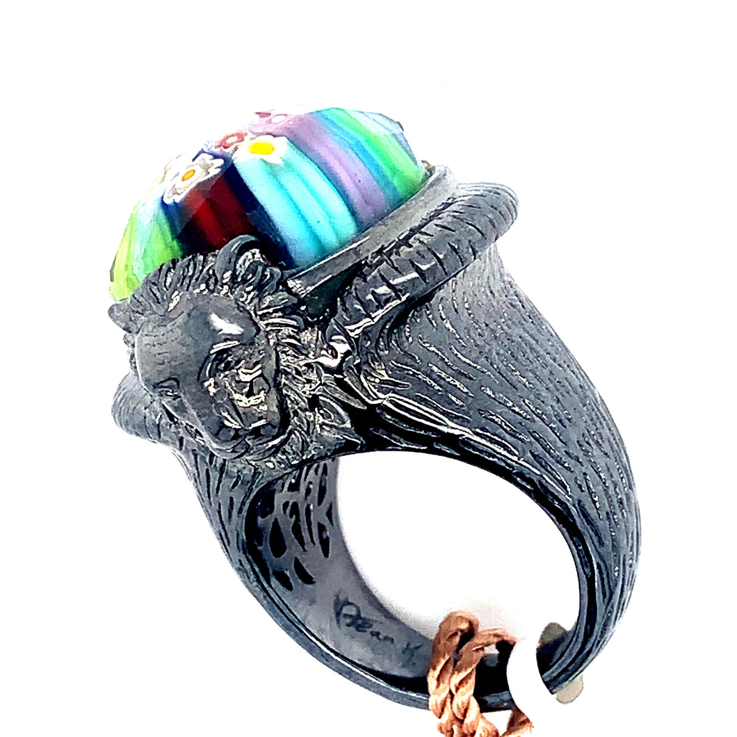 Murano Glass Exquisite Collection Lion Head Ring