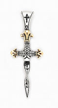 Load image into Gallery viewer, Two-tone Large Twisted Blade Dagger Pendant
