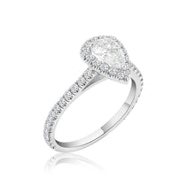 Load image into Gallery viewer, Pear Shape Diamond Halo Engagement Ring
