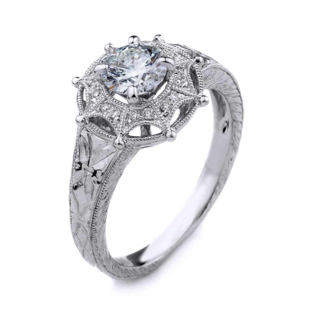 Vintage Inspired Diamond Engagement Ring