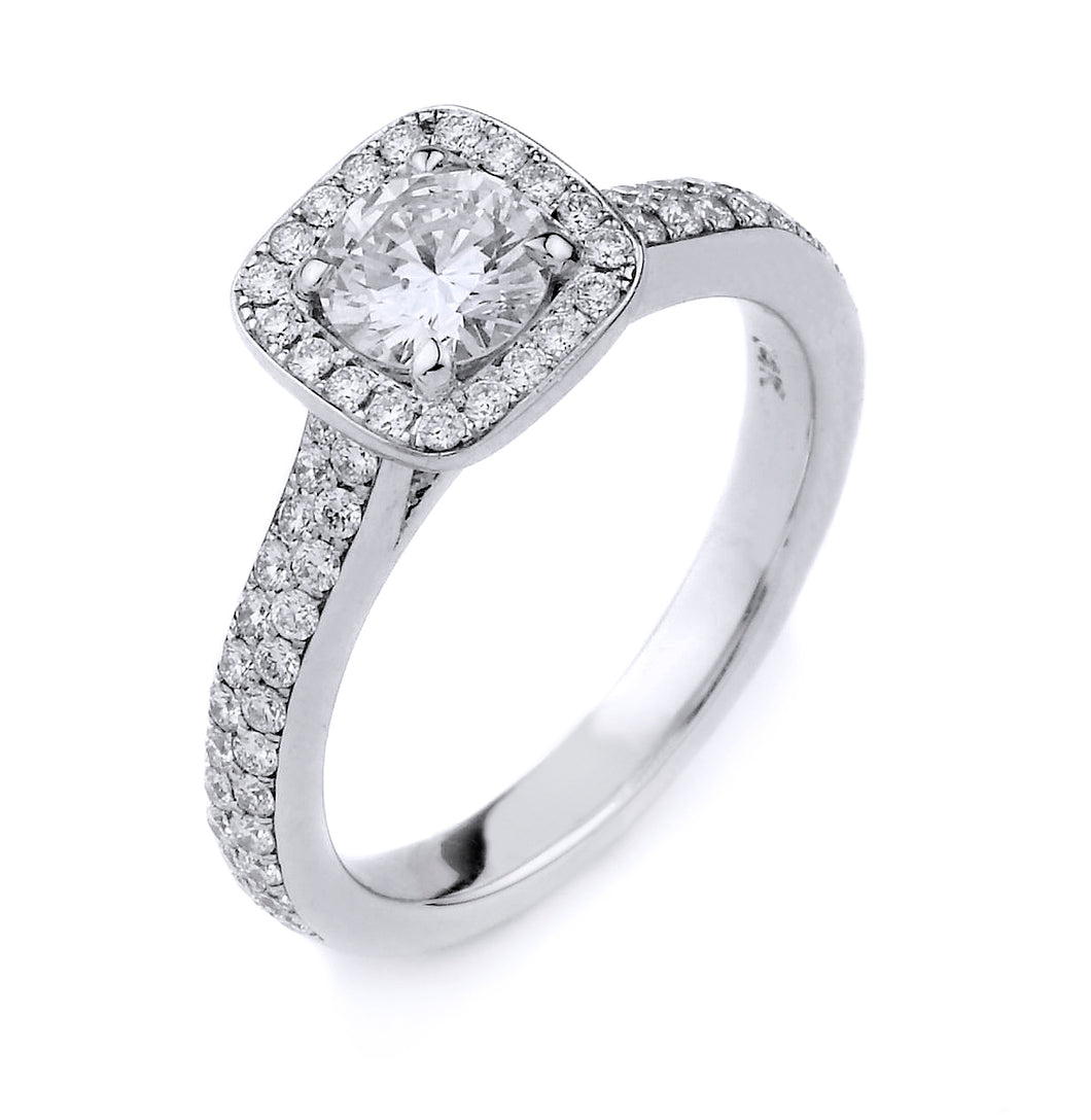 Platinum Engagement Diamond Ring