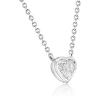 Load image into Gallery viewer, Bezel Heart Platinum Diamond Necklace
