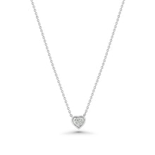 Load image into Gallery viewer, Bezel Heart Platinum Diamond Necklace
