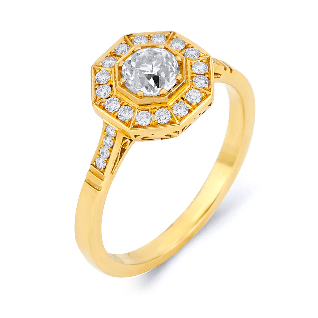 Diamond Art Deco Ring