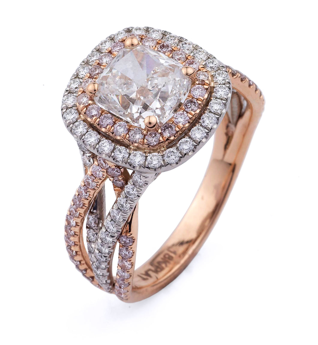 Natural Pink Diamond Engagement Ring