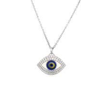 Load image into Gallery viewer, Murano Glass Evil Eye CZ Pendant
