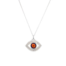 Load image into Gallery viewer, Murano Glass Evil Eye CZ Pendant
