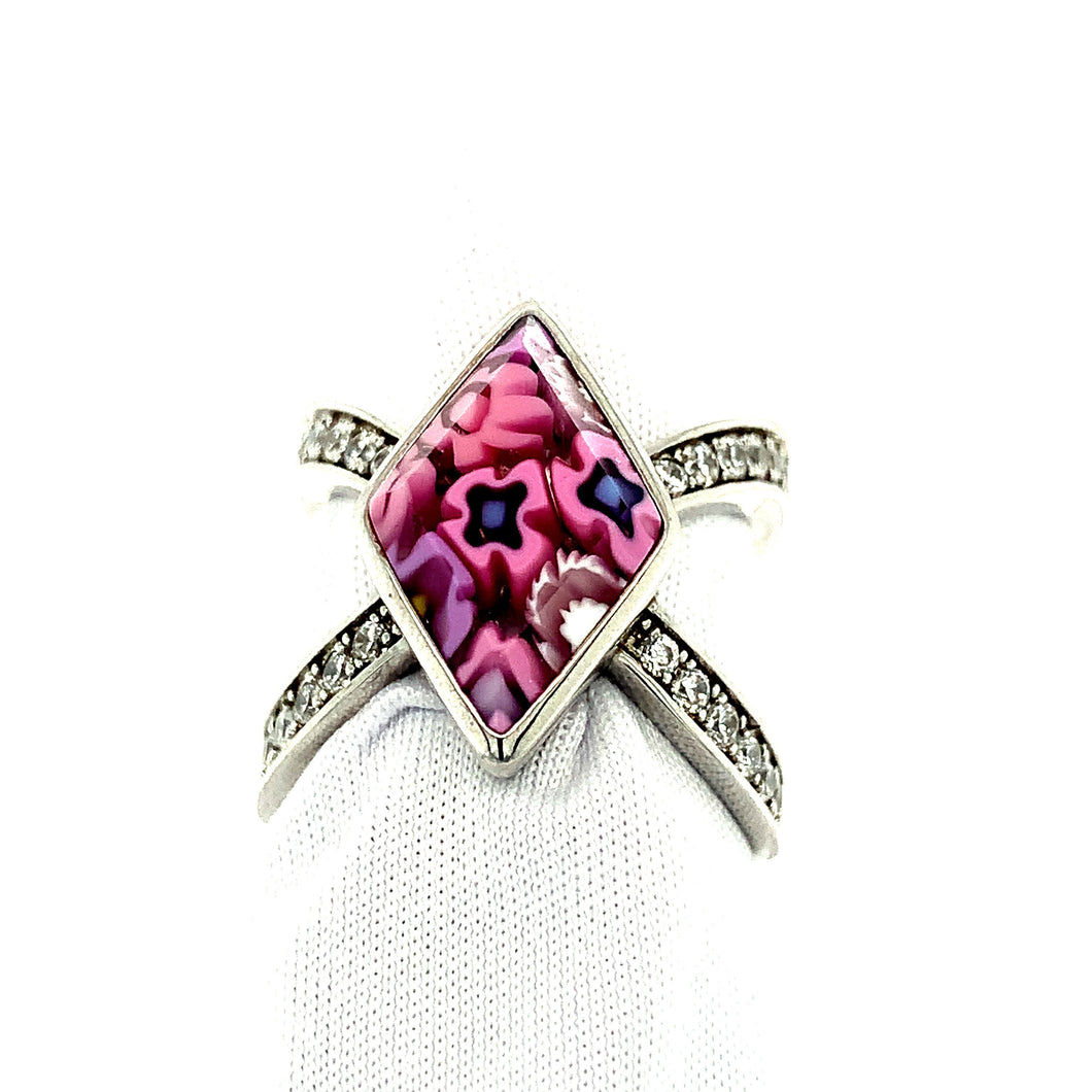 Murano Glass CZ Ring